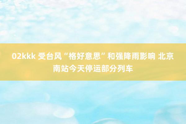 02kkk 受台风“格好意思”和强降雨影响 北京南站今天停运部分列车