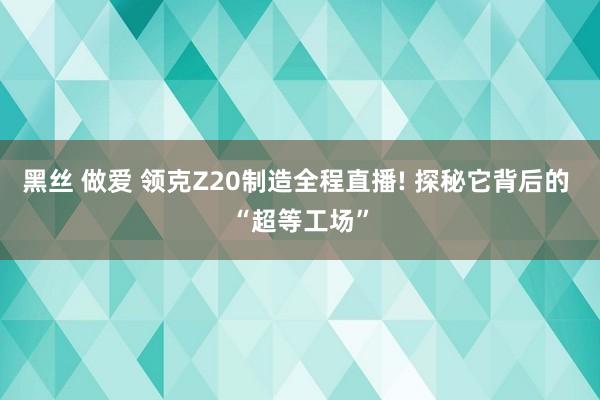 黑丝 做爱 领克Z20制造全程直播! 探秘它背后的 “超等工场”